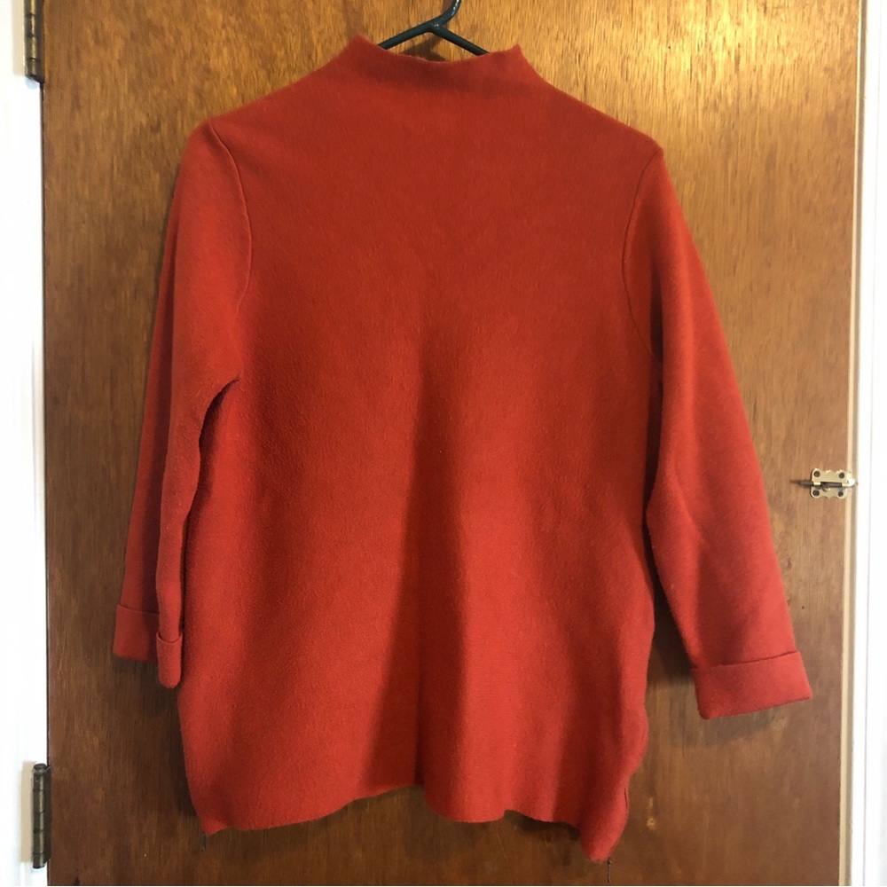 Tahari Orange mock neck sweater, M